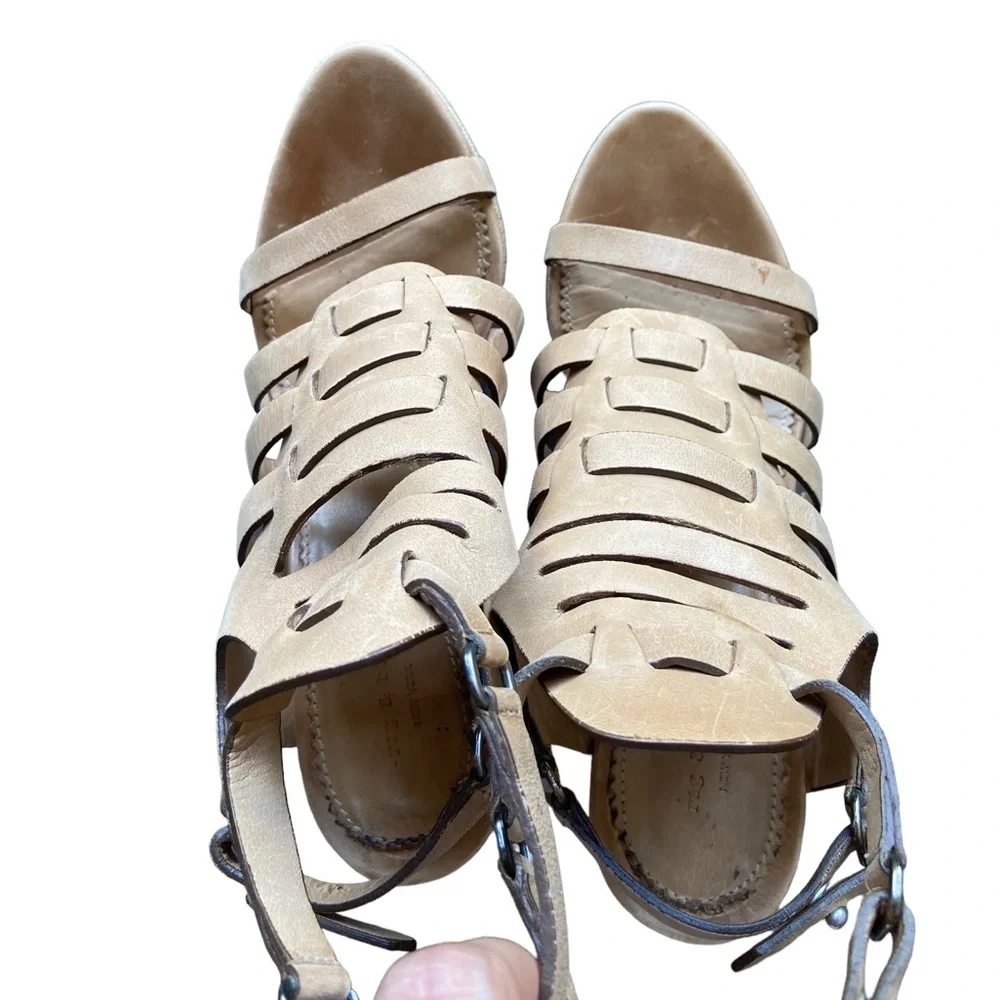rag & bone beige ankle heels sandals